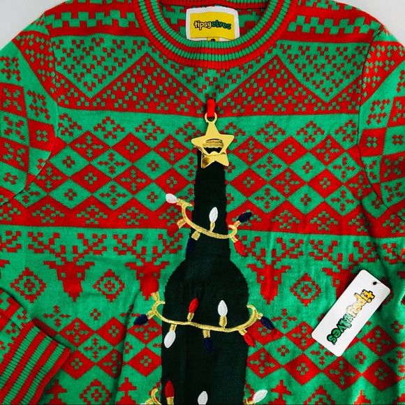 NWT Men's Beer Bottle Opener Ugly Christmas Sweater Size Large - Picture 4 of 9